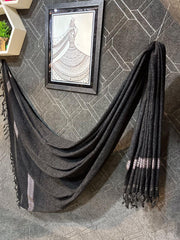 Men Velvet Shawl Black