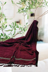 Men Velvet Shawl Maroon