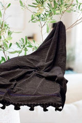 Men Velvet Shawl Dark Gray