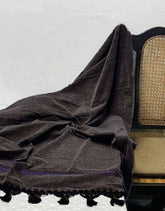 Men Velvet Shawl Dark Gray