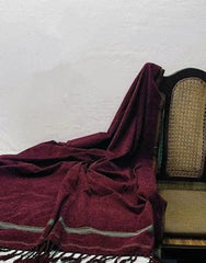 Men Velvet Shawl Maroon