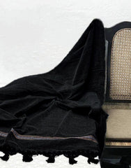 Men Velvet Shawl Black