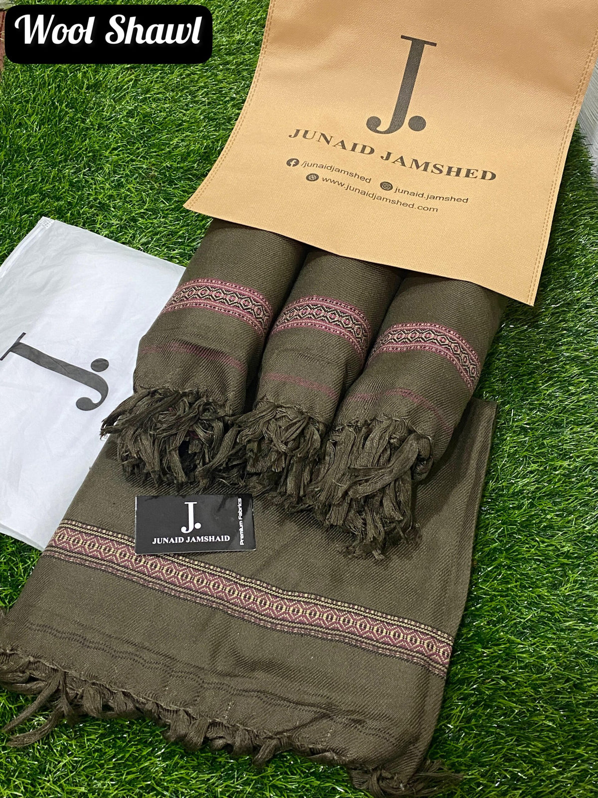 Men Premium Shawl Olive Green