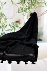 Men Velvet Shawl Black