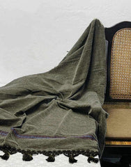 Men Velvet Shawl Olive Green