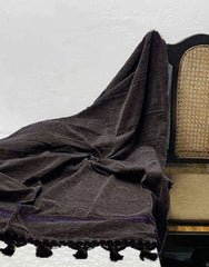 Men Velvet Shawl Dark Gray