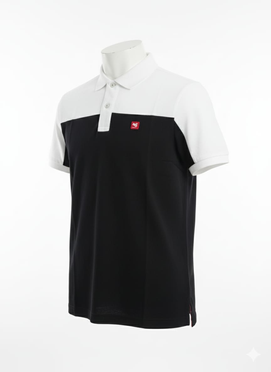 100% Cotton  Bold Two-Tone Polo Shirt