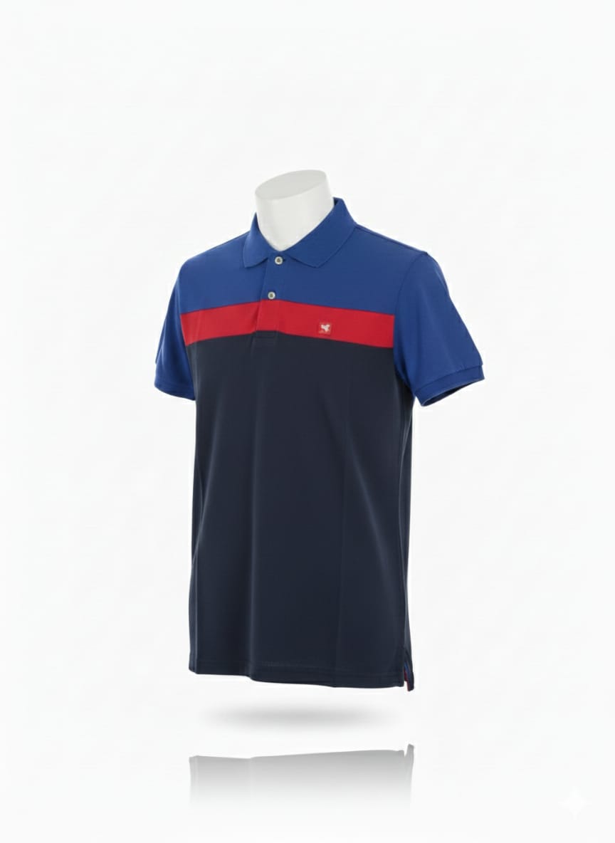 100% Cotton Multi-Tone Panel Polo