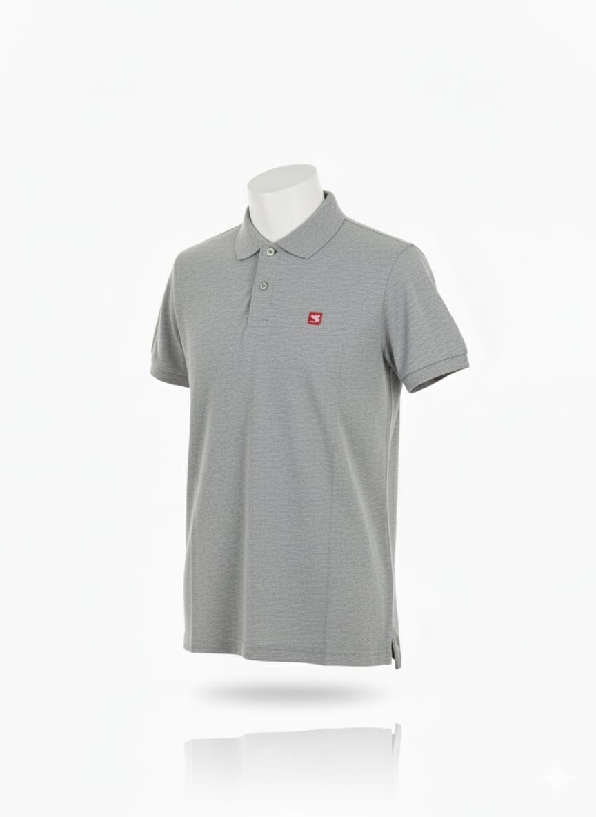 100% Cotton Heather Grey Polo Shirt