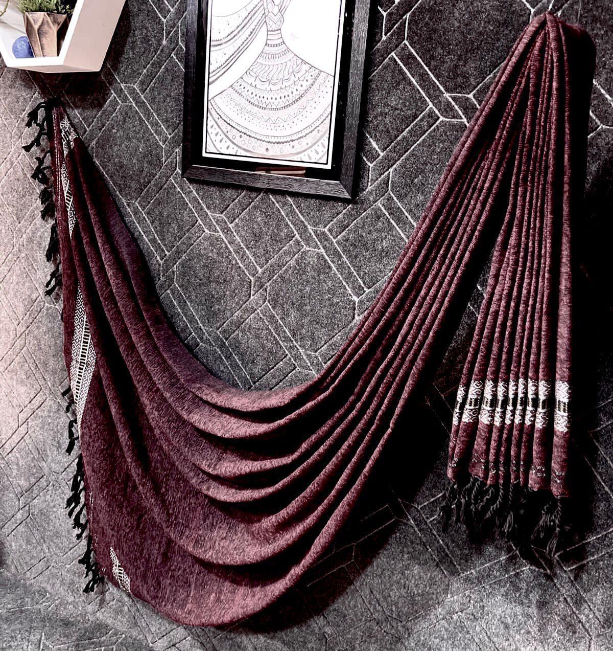 Men Velvet Shawl Maroon